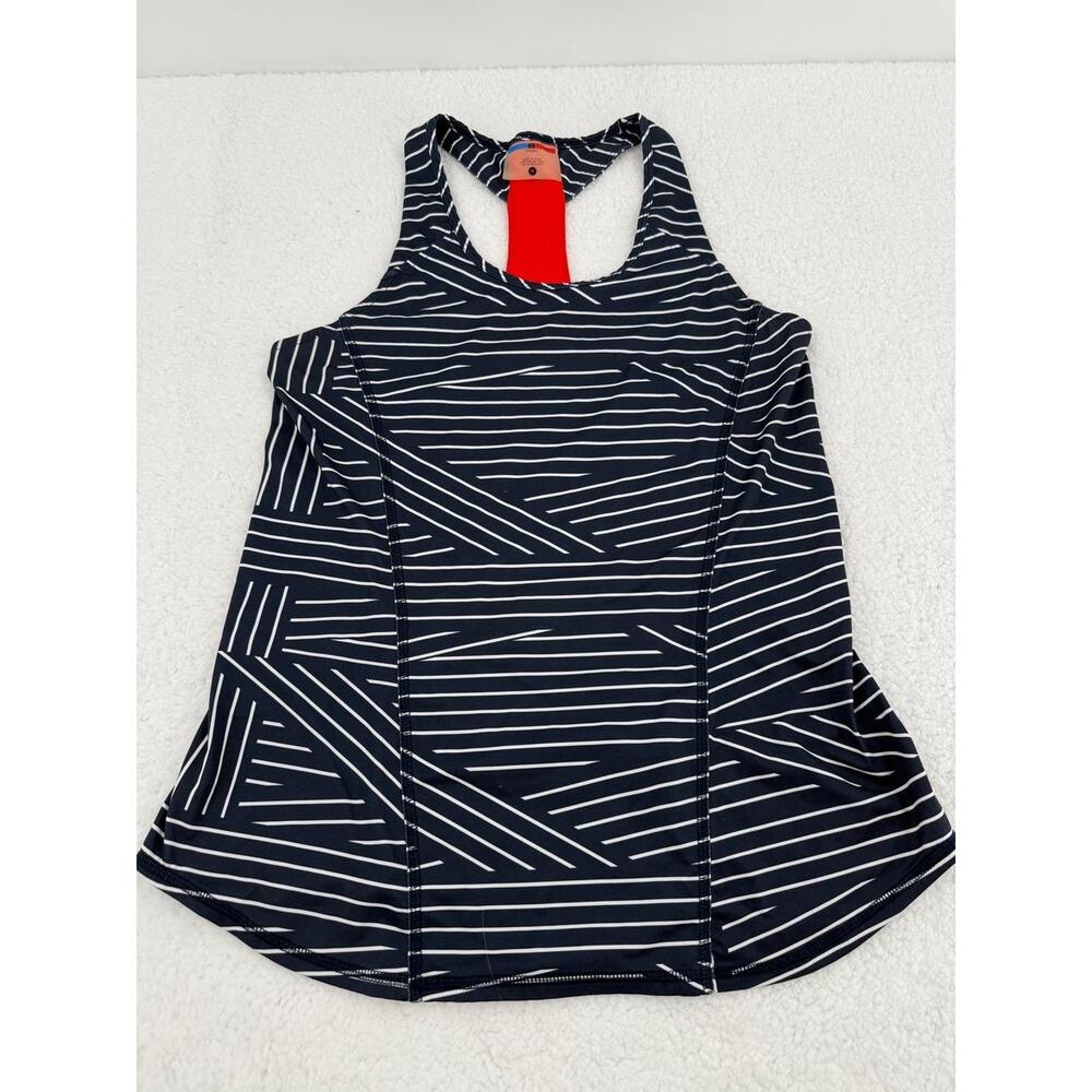 Tommy Hilfiger Navy White Stripe Red Detail Racerback Tank Top Womens Medium